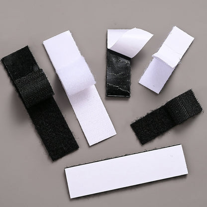 10-Pair 60/100 mm Double-Sided Adhesive Nylon Hook & Loop Tape