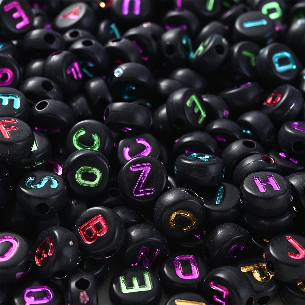 100PCS 4×7mm Heart-Shaped A-Z Letter Acrylic Bead Set