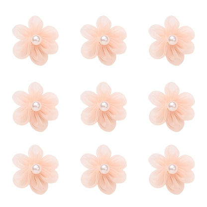 10PCS 23mm Fabric Five-Petal Flower Embellishment Set