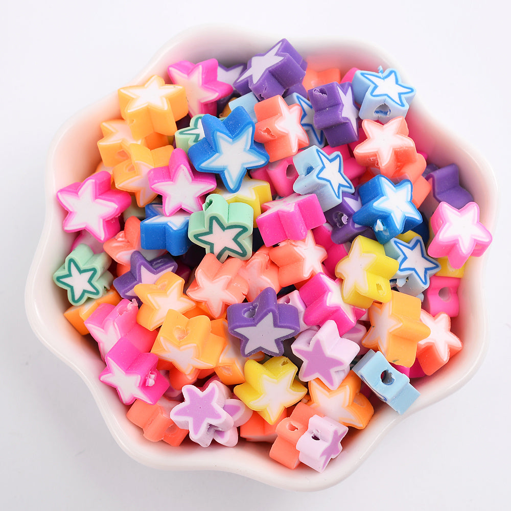 30/50pcs Colorful Clay Shape Beads
