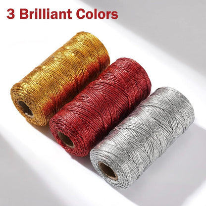 Red Gold Silver Polyester Cord Set