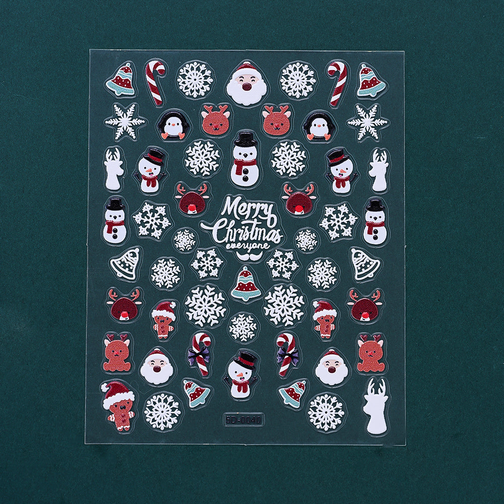 Christmas 5D Relief Nail Art Stickers