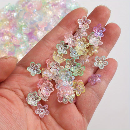 200pcs 12mm UV Color Flower Acrylic Beads