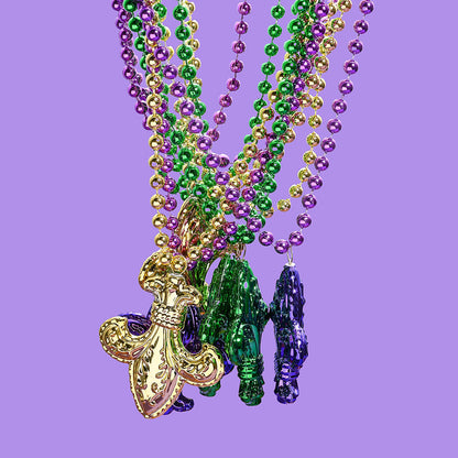 Mardi Gras Carnival Beaded Crown Necklaces