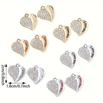 "I Love You" Heart Pendant Charms