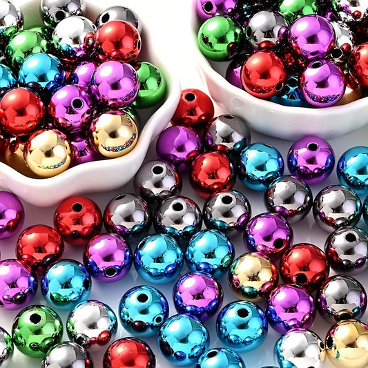 Multicolor Smooth Acrylic Round Spacer Beads