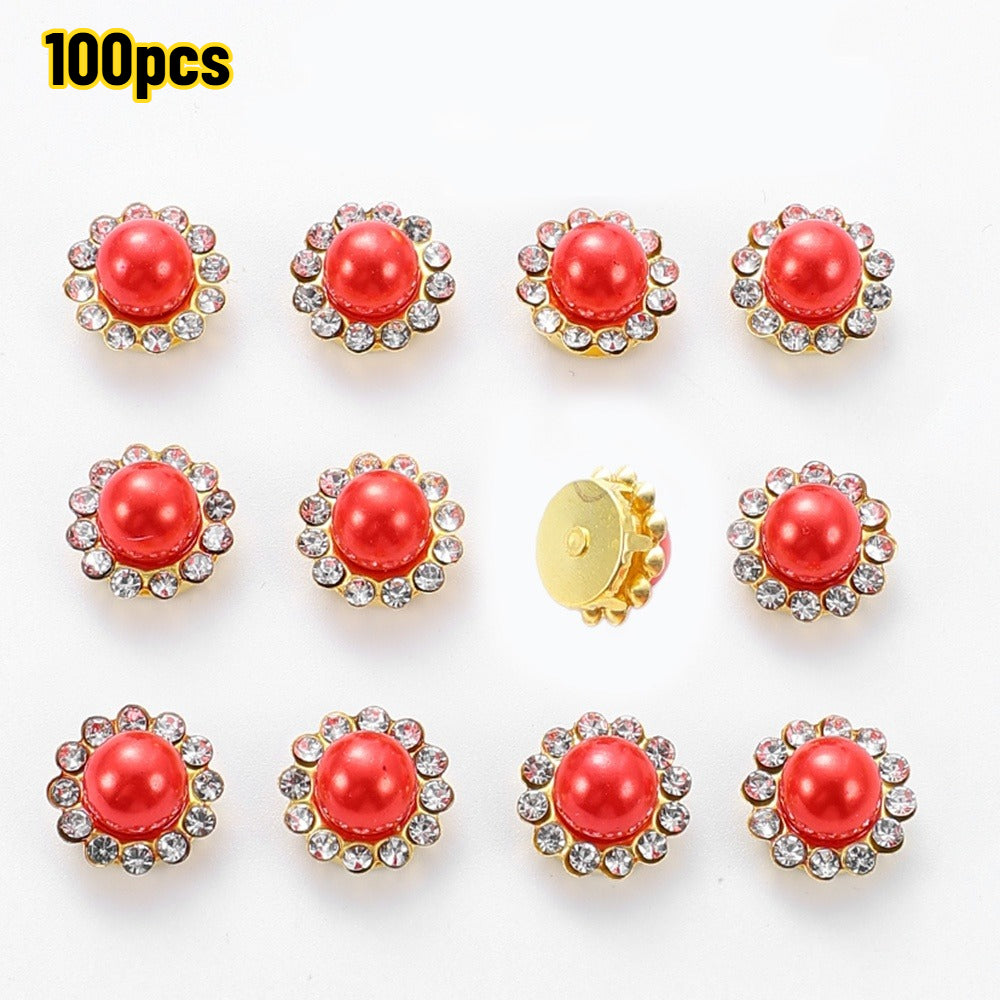 Golden Flower Claw Rhinestone Embellishments