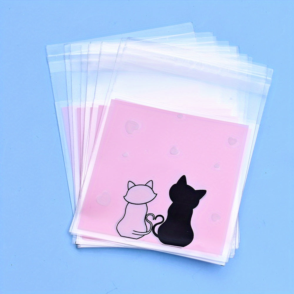 Cat Pattern Self-Adhesive Bags