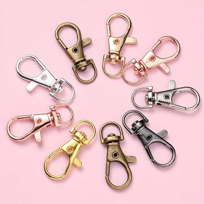 Mixed Color Zinc Alloy Swivel Lobster Clasp Hooks