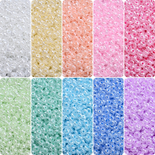 200-Piece 5 mm Glossy Ice Cream Glass Beads
