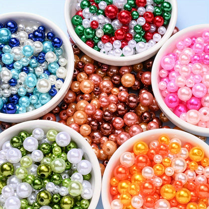 30g/bag 6/8/10mm Multicolor Imitation Pearl Acrylic Beads