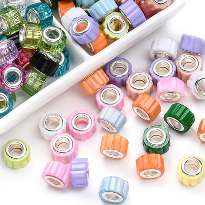30-Piece 7x11 mm Tire-Shaped Large-Hole Acrylic Beads