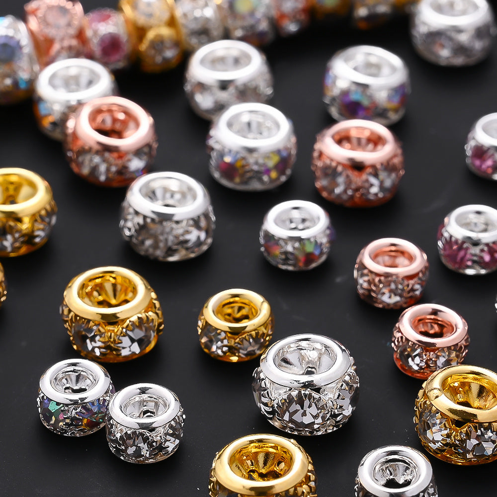 Golden AB Rhinestone Spacer Beads