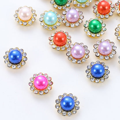 Flower Rhinestone Pearl Cabochons