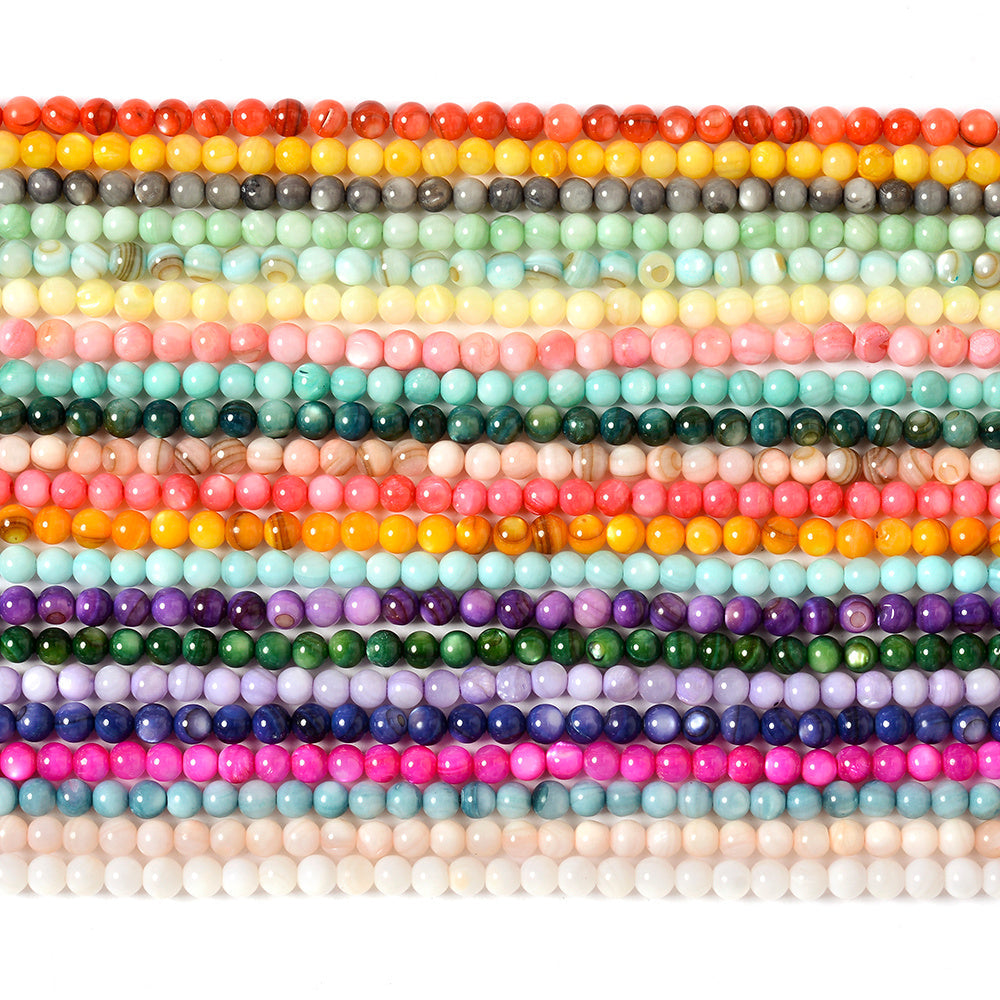 1 Strand 4mm Round Stone Spacer Beads