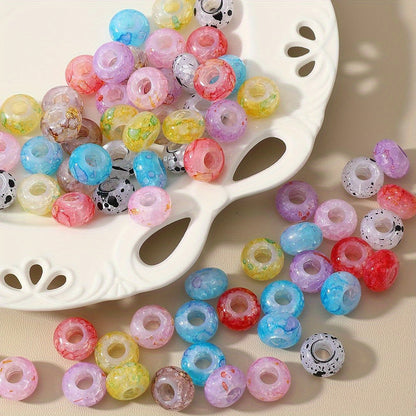 20pcs 8x14mm Bohemian Style Acrylic Large Hole Beads