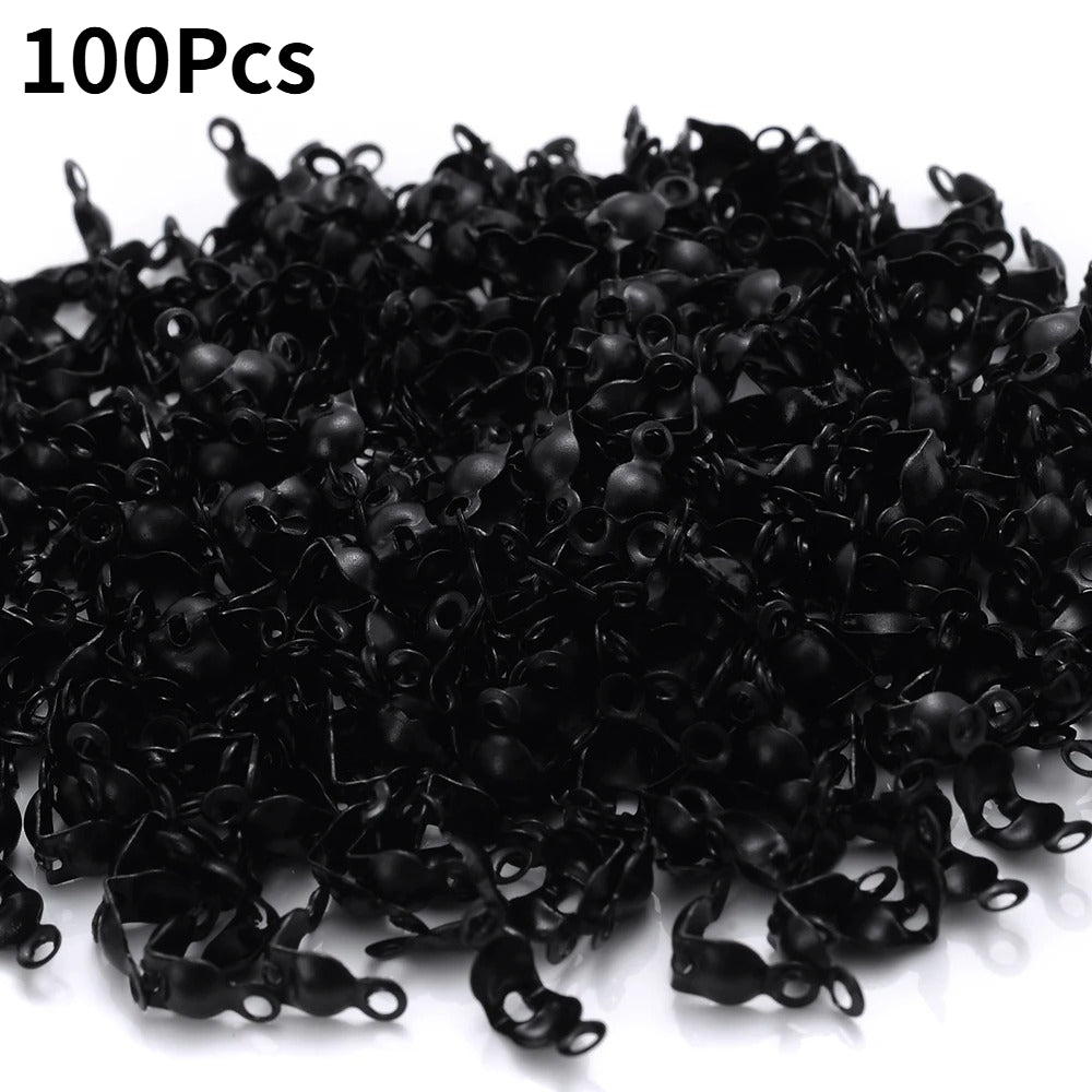 100/200pcs 4x8mm Ball Chain Connector Crimp Beads