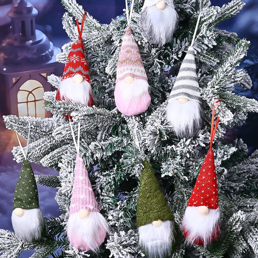 Christmas Knitted Santa Fabric Pendants