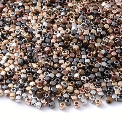 100PCS 3mm Multicolor Cube CCB Spacer Bead Set