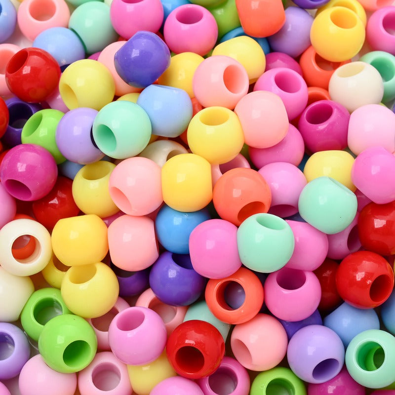50pcs 9.5x12mm Colorful Acrylic Large Hole Beads