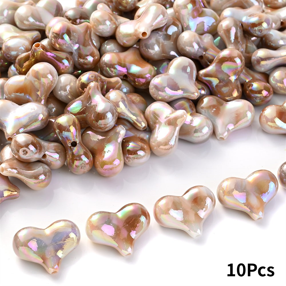 Acrylic AB Heart Beads