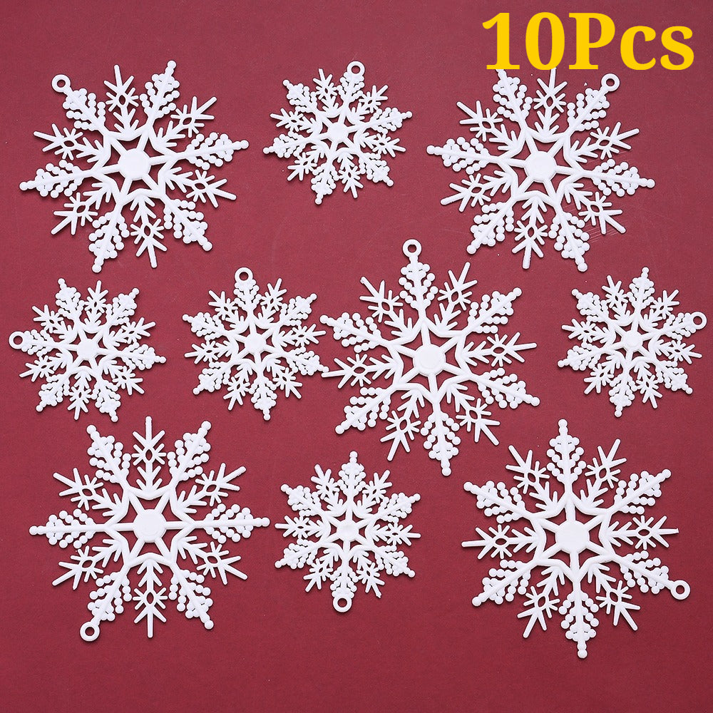 White Glitter Snowflake Hanging Ornaments