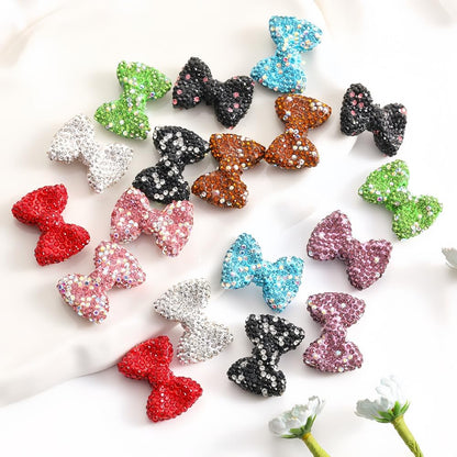 12pcs Mix Random Bowknot Clay Focus Beads with Rhinestone
