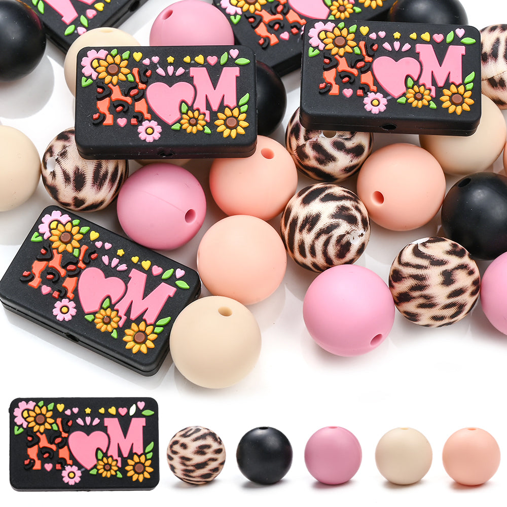 Heart-Shaped Silicone “Happy Mother’s Day” Beads