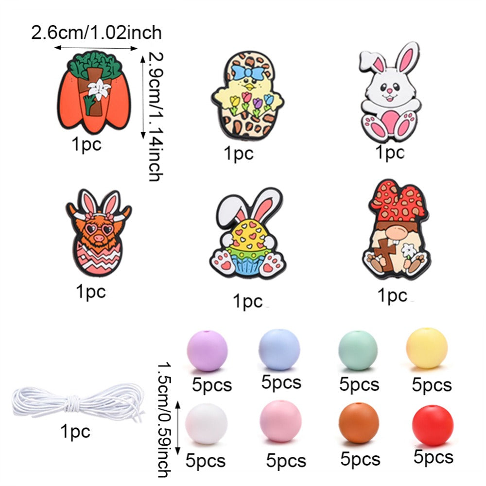 Rainbow Silicone Beads