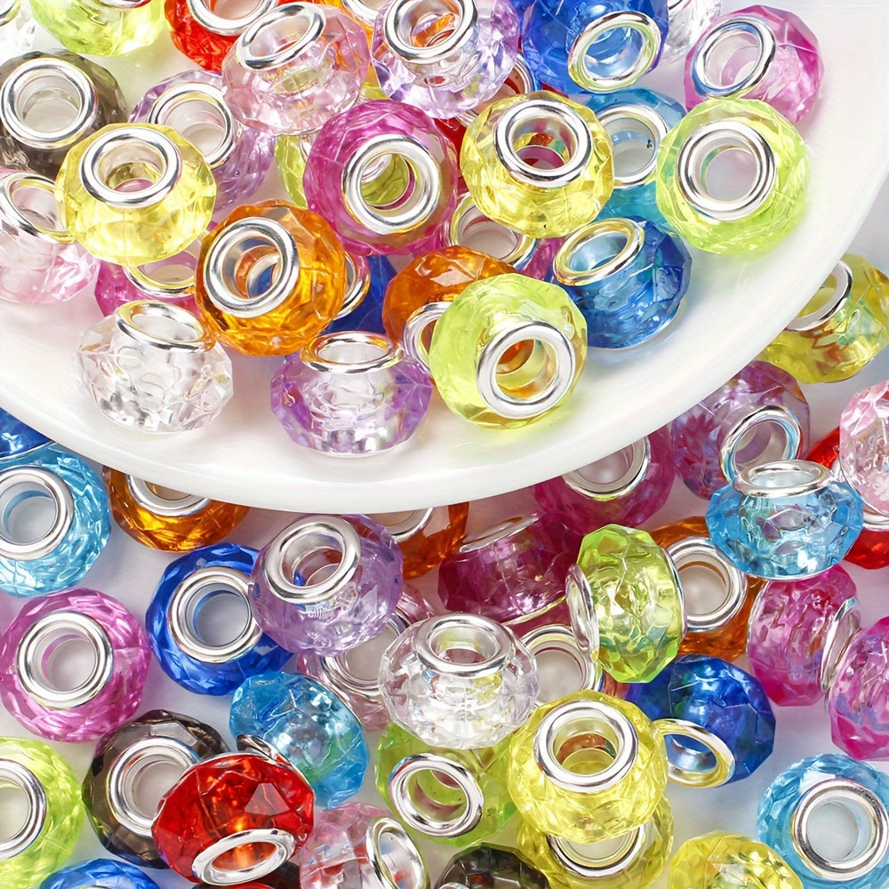 20PCS 15mm Transparent Multicolor Faceted Acrylic Bead Set