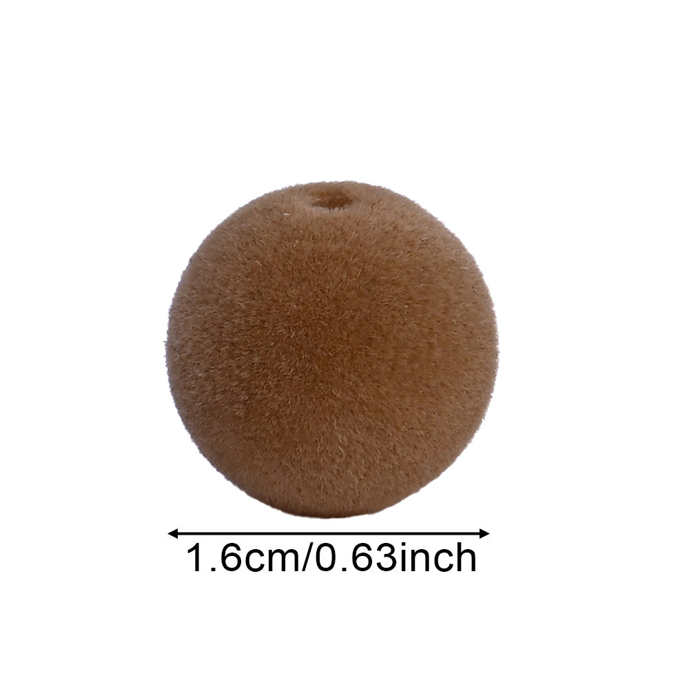 Velvet Fabric Acrylic Round Beads