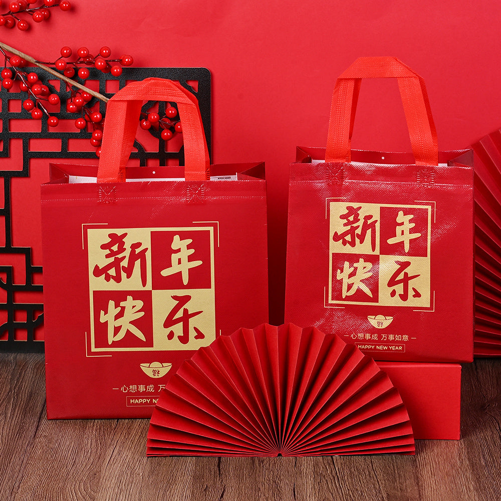 Red Non-Woven Tote Gift Bags