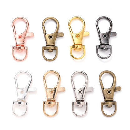 Mixed Color Zinc Alloy Swivel Lobster Clasp Hooks