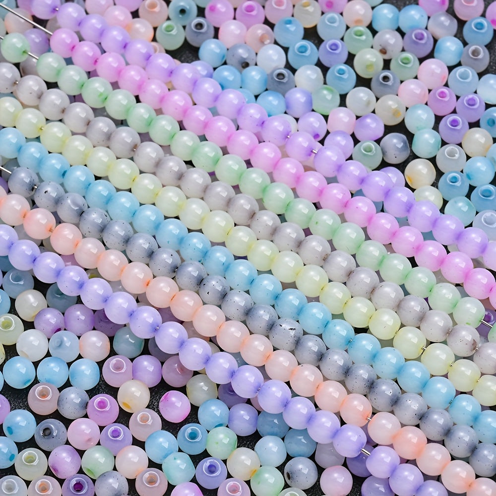 Solid Color Cat's Eye Glass Spacer Beads