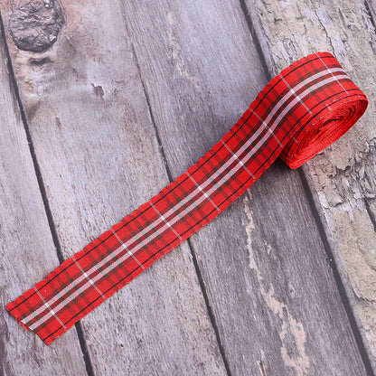 Christmas Plaid Polyester Ribbon