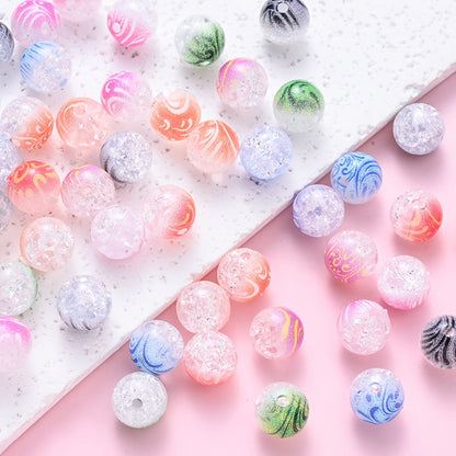 10mm Acrylic Gradient Cracked Beads - DIY Jewelry Making Kit for Bracelets