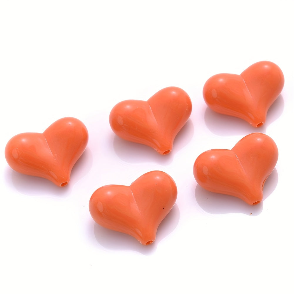 20PCS 17×21mm Multicolor Acrylic Heart Spacer Beads