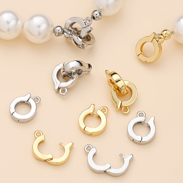 1 Pair 8mm Gold & Silver Copper Jewelry Clasps