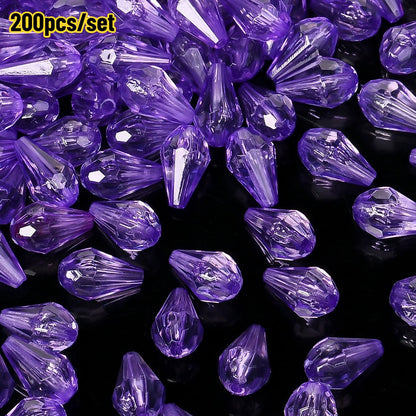 Faceted Waterdrop Acrylic Beads