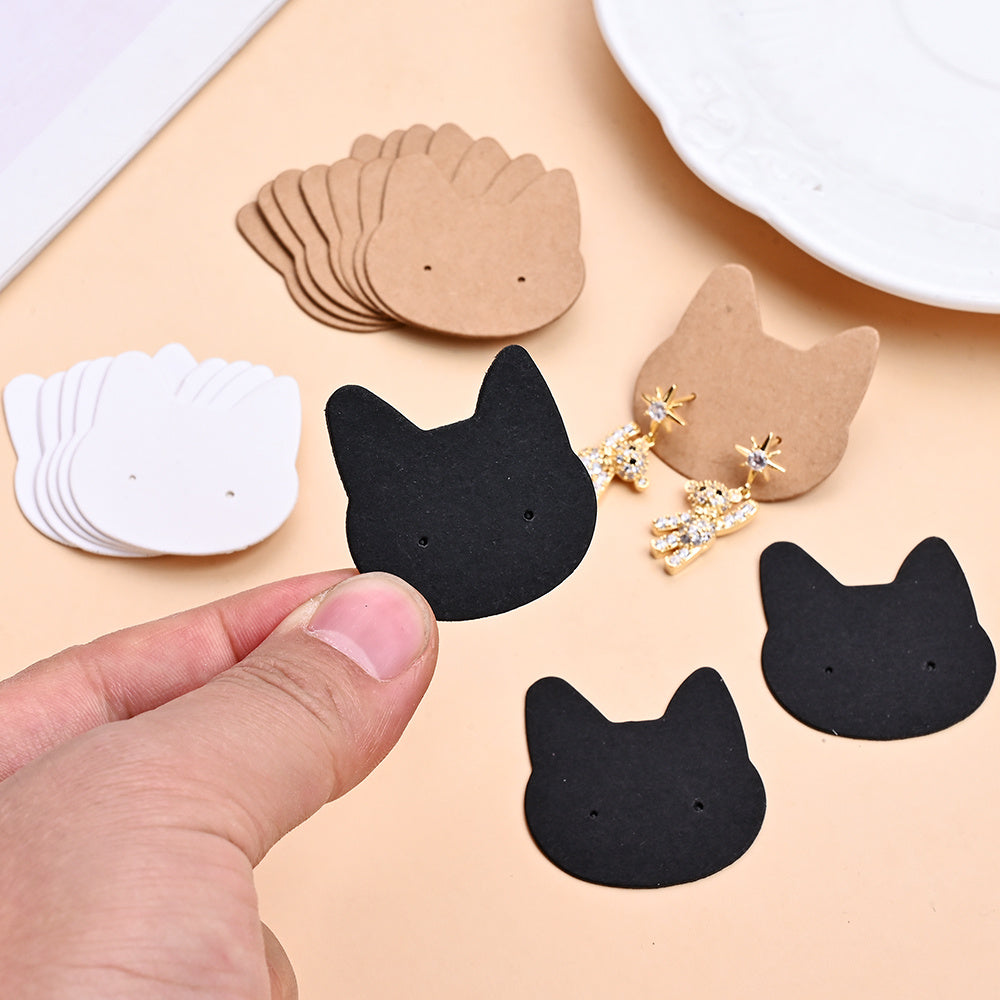Colorful Cat Shape Jewelry Display Cards with Bags