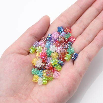 100pcs 4x7mm AB Color Flower Acrylic Beads