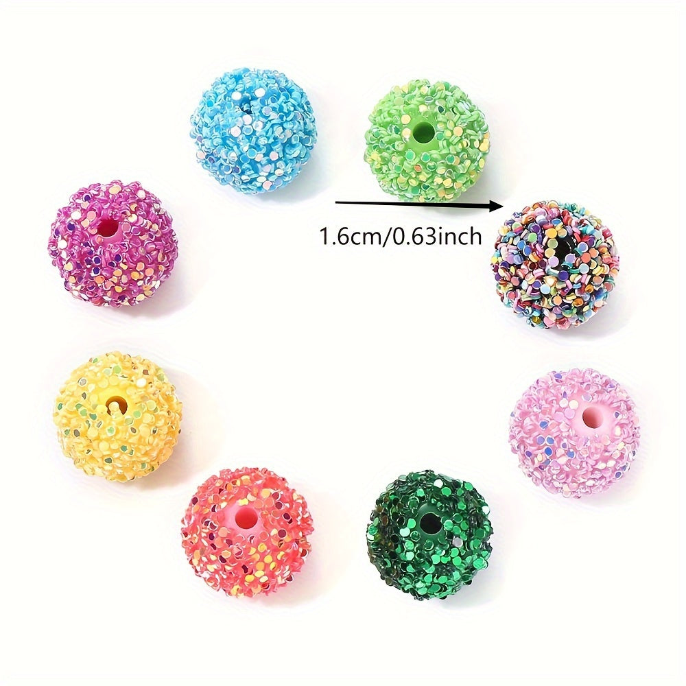 Vibrant 16mm Mixed Color Resin Sequin Beads - Red Bayberry Shape, 10pcs