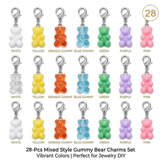 Colorful Resin Bear Pendant Charms