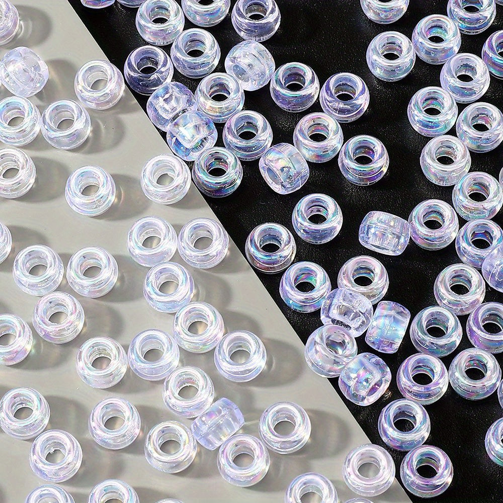 White Clear Pony Beads