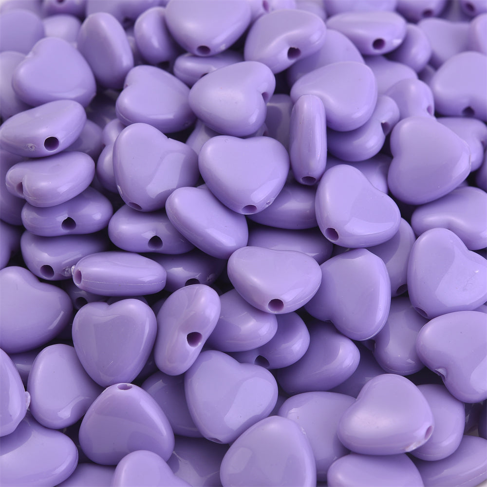 Acrylic Love Heart Beads