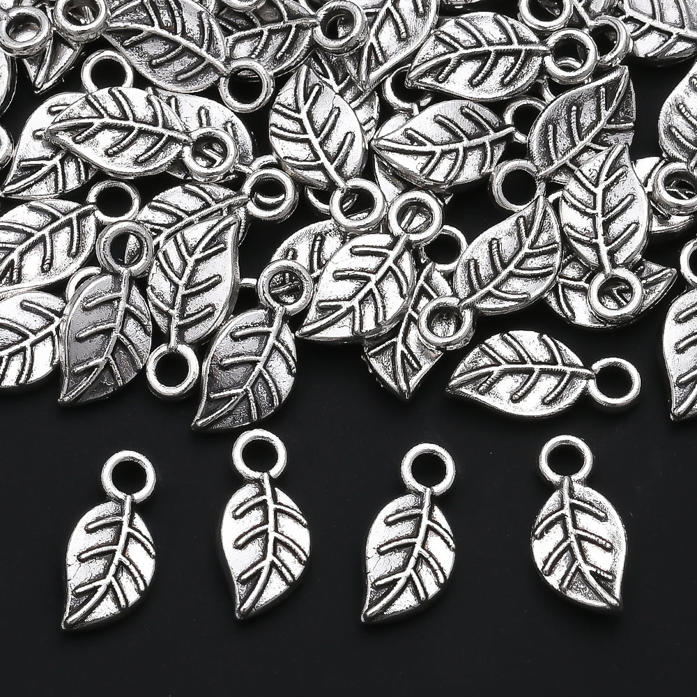 Golden Leaf Alloy Pendant Charms