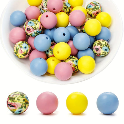 Mixed Flower Silicone Spacer Beads