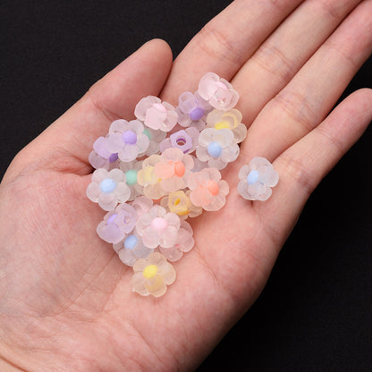 200pcs 13mm Matte Acrylic Sunflower Beads
