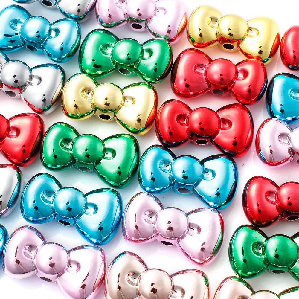 10pcs 15x26mm Christmas Bow Acrylic Beads