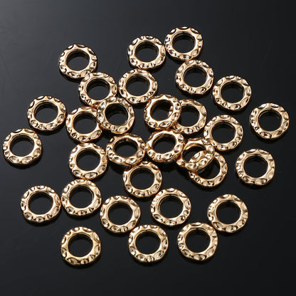 30PCS 10mm Gold-Tone Round Frame Spacer Bead Set